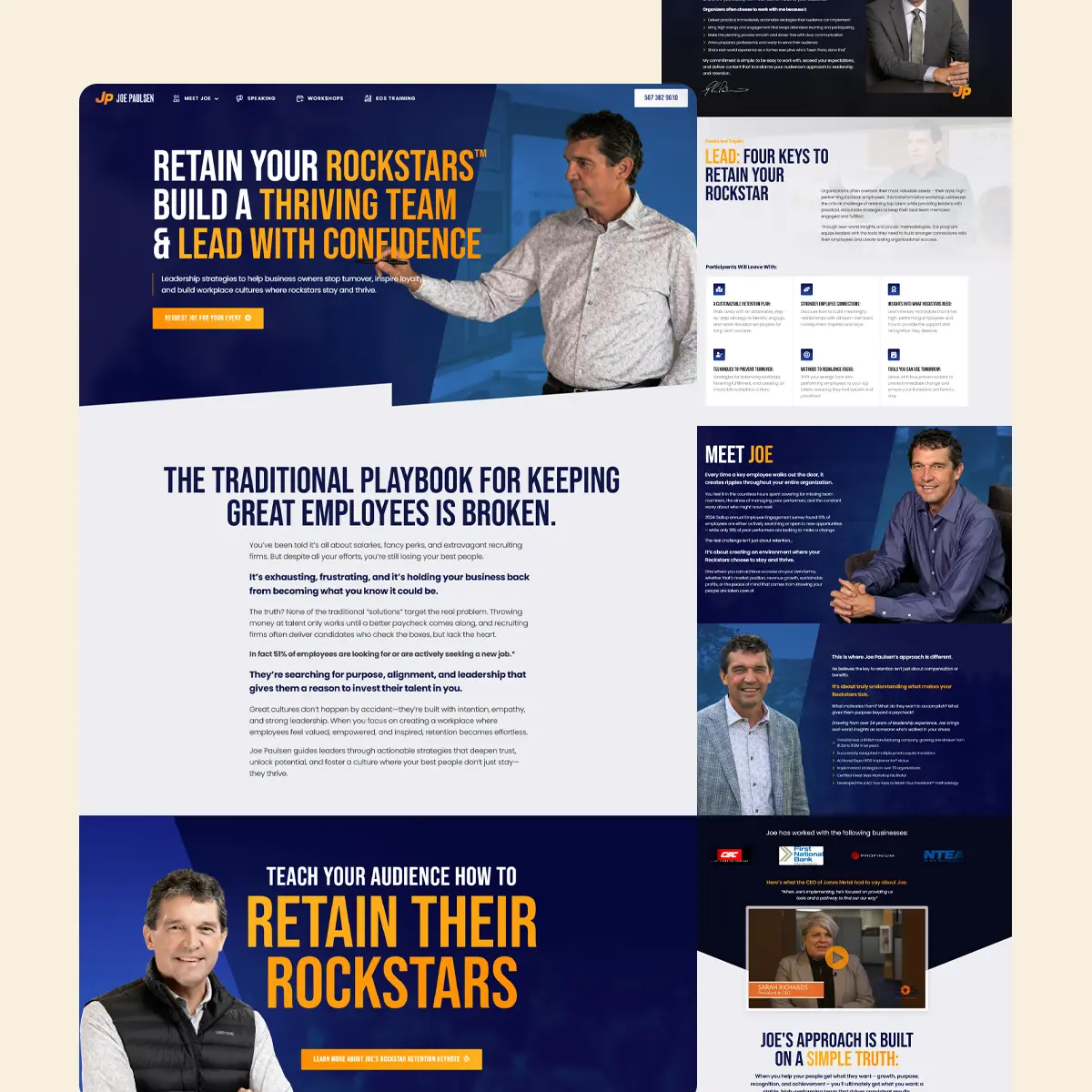 Joe Paulsen's speaker website, built by Jaiden Fahey.
