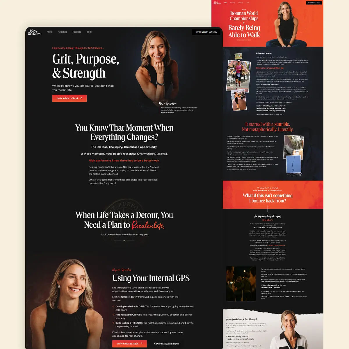 Kristin Gustafson's speaker website, built by Jaiden Fahey.